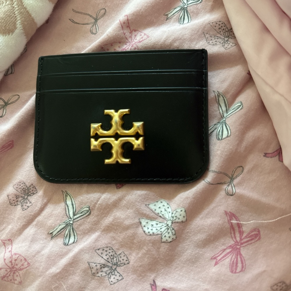 Tory Burch Black and Gold Key Card Holder
